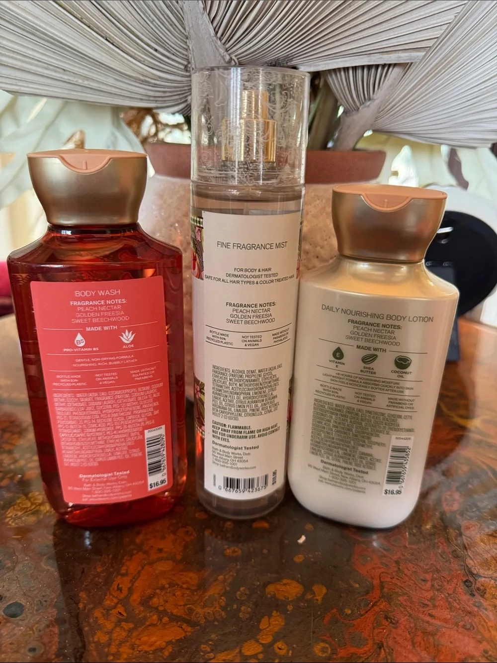 Vera Bradley Peach Blossom & Nectar Body Care Trio